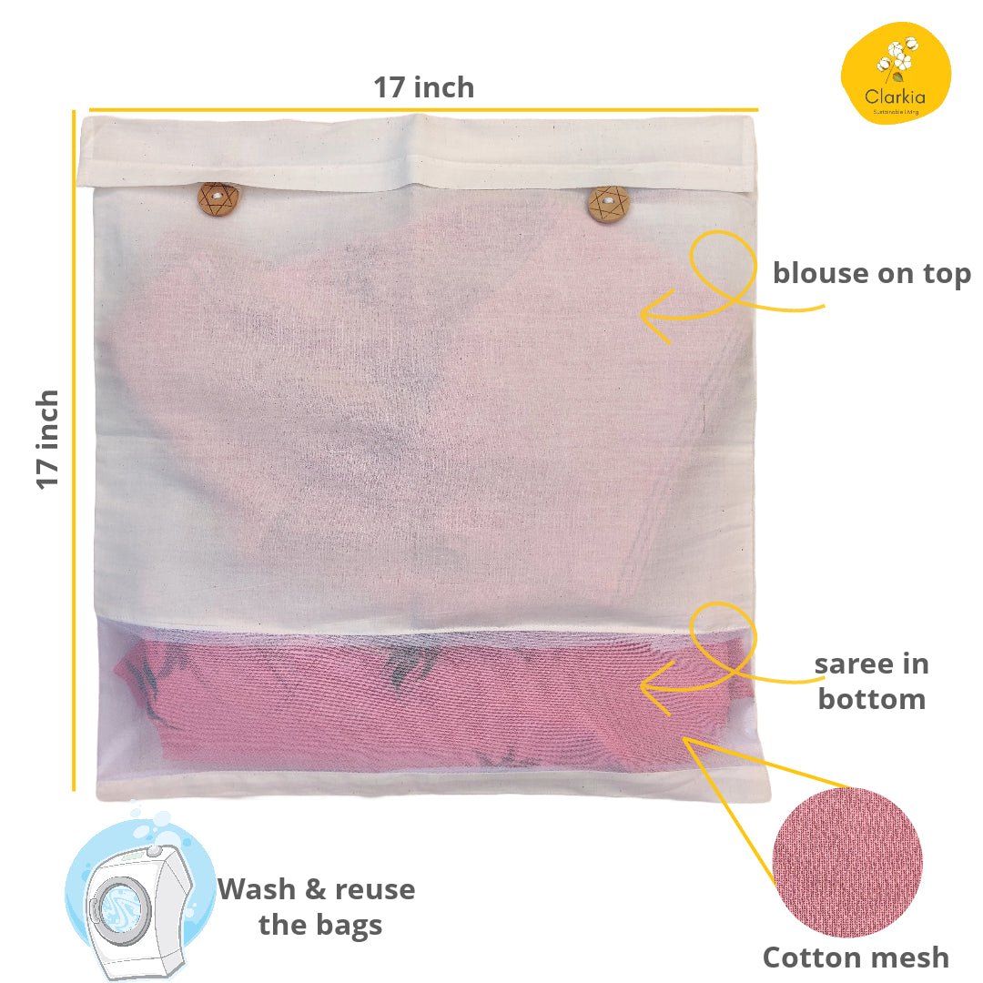 Cotton Saree & Blouse Cover – Breathable, Dust-Proof & Elegant Storage | Made for your precious sarees