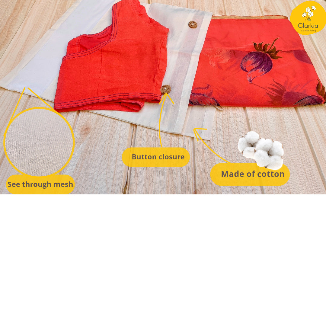 Cotton Saree & Blouse Cover – Breathable, Dust-Proof & Elegant Storage | Made for your precious sarees