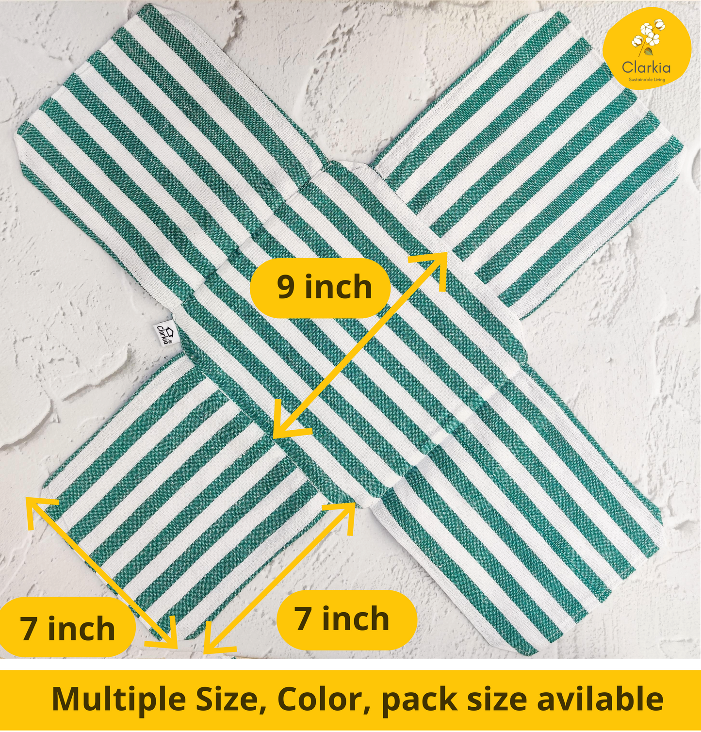 Cotton Roti Wrap Cloth with Flaps (Striped)