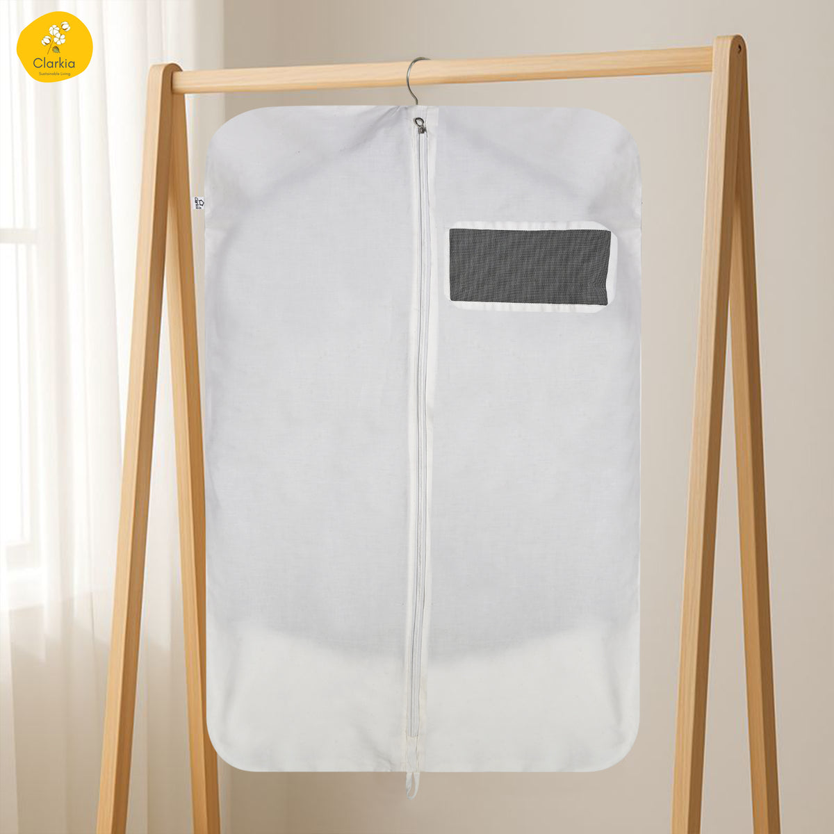 Cotton Suit & Coat Cover for Men with Zipper – Dustproof, Breathable Garment Bag for Suit, Blazer & Jacket Storage