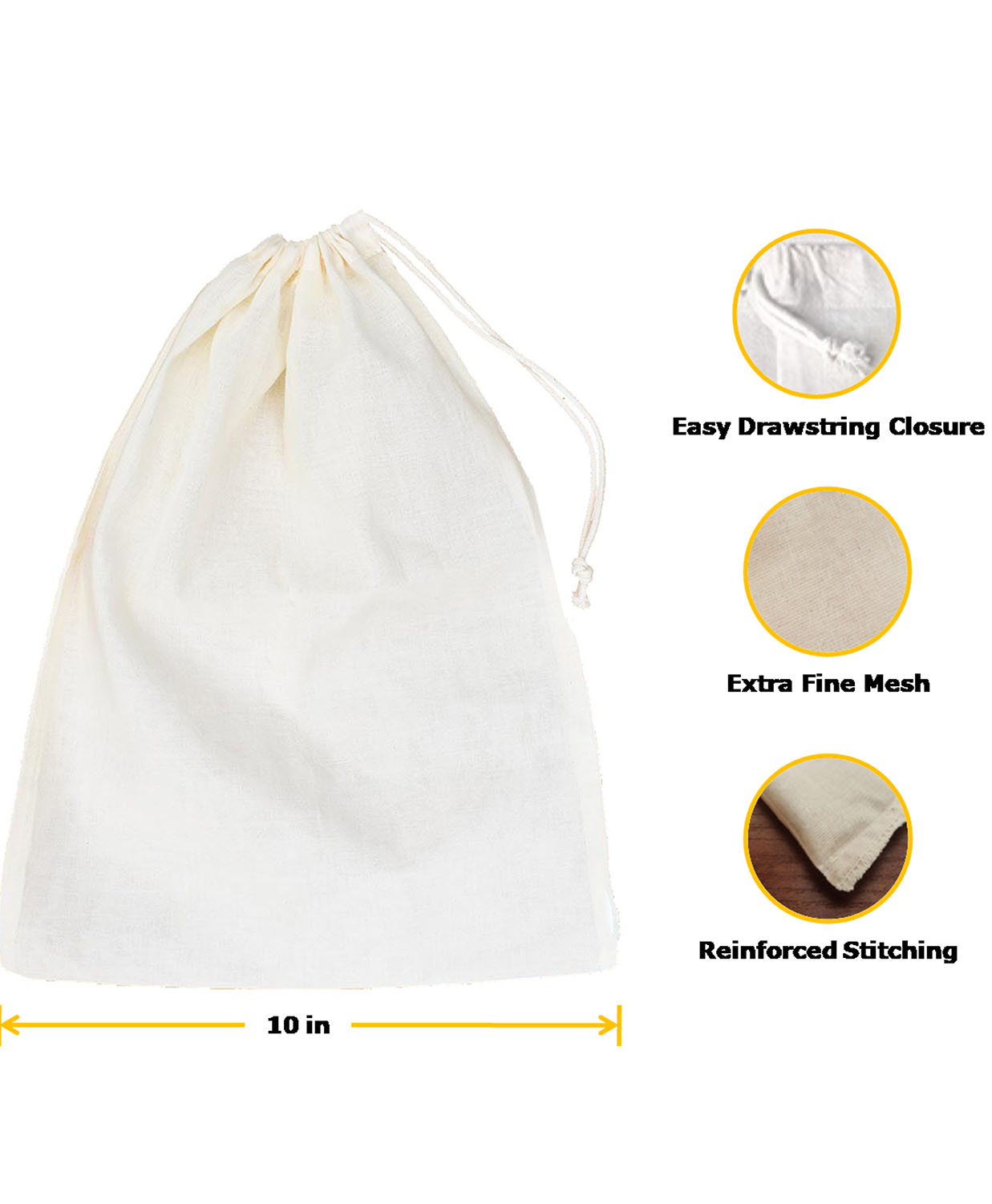 Cotton nutmilk straining bags wholesale