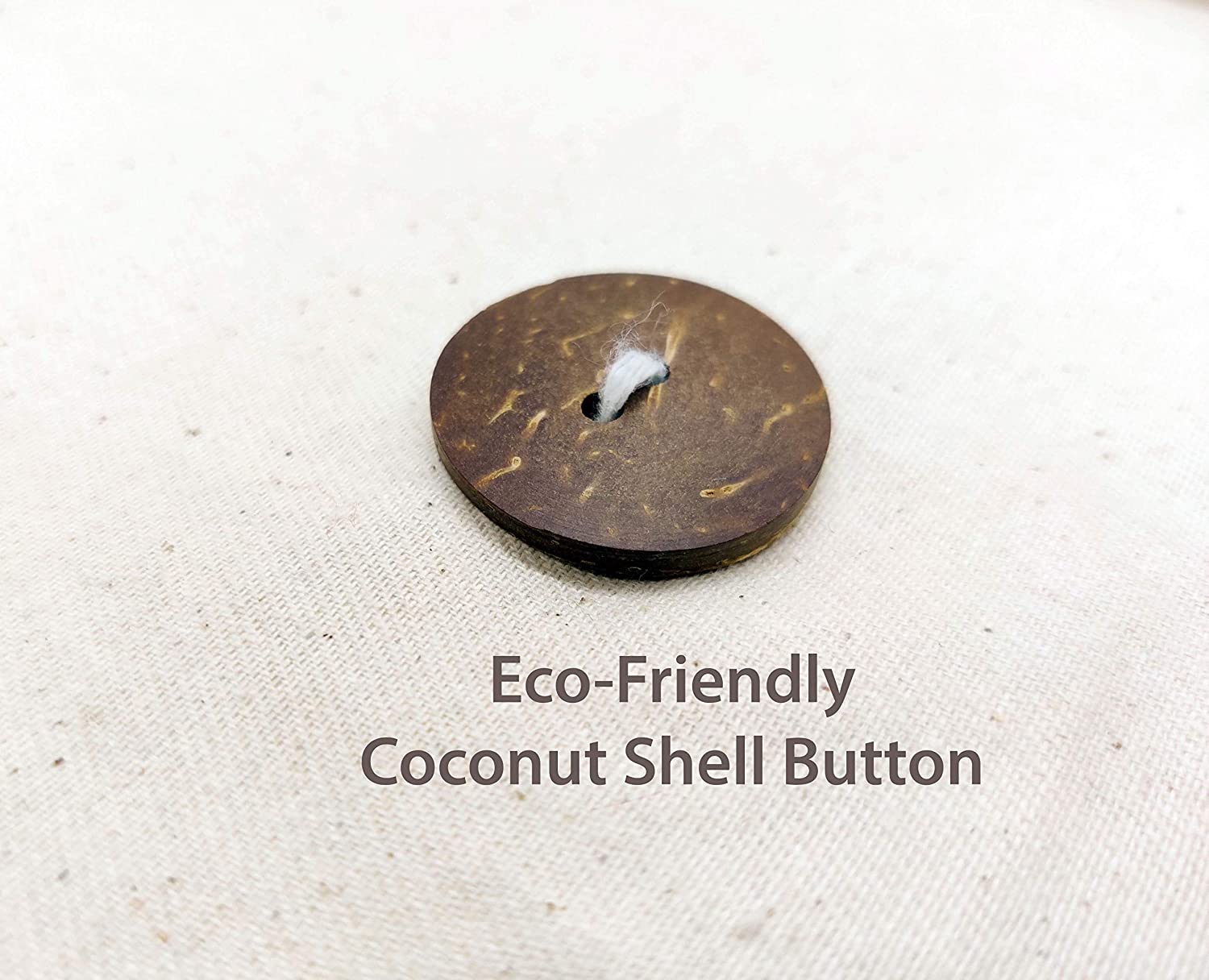 wooden button made from coconut shell