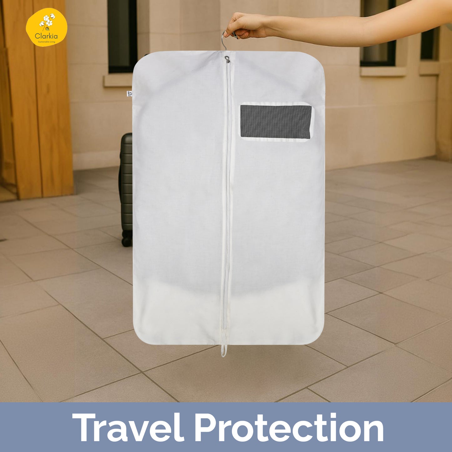 Cotton Suit & Coat Cover for Men with Zipper – Dustproof, Breathable Garment Bag for Suit, Blazer & Jacket Storage